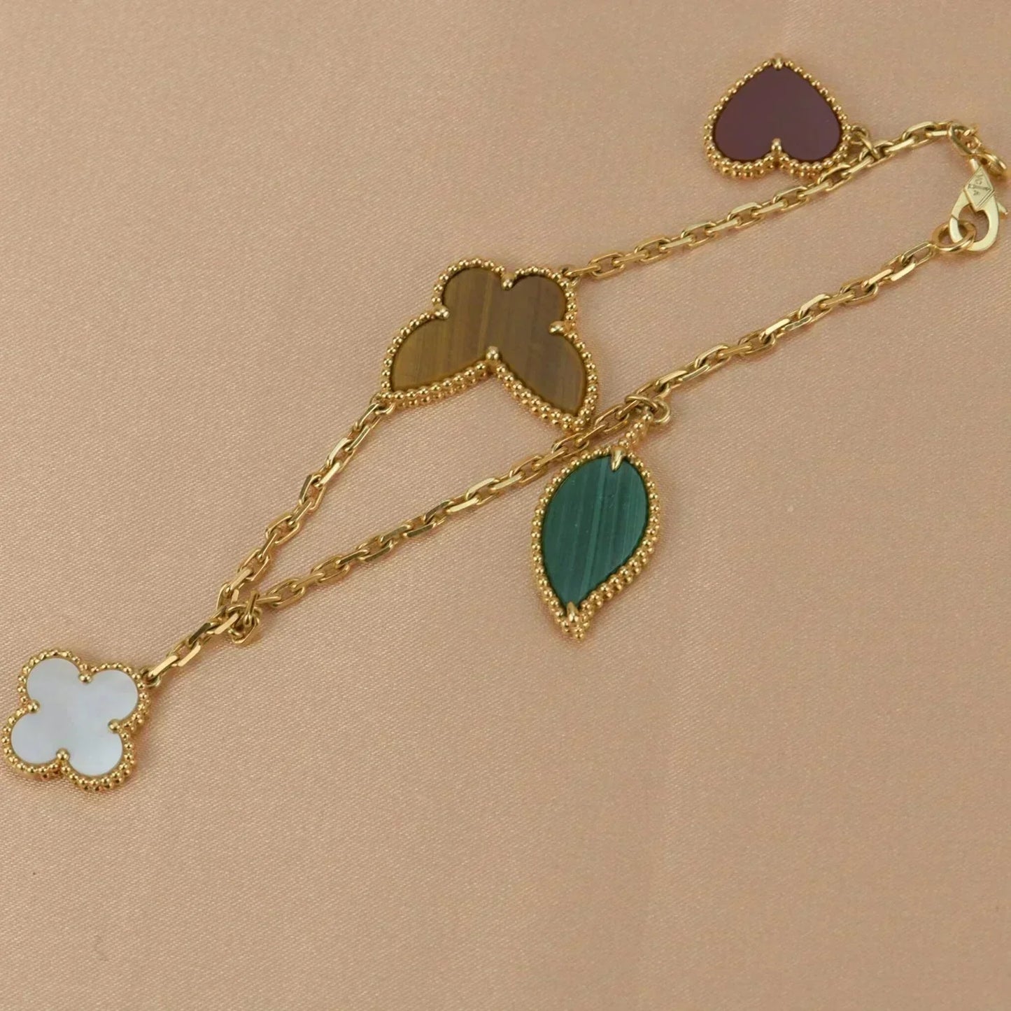 [ROSE]LUCKY SPRING 5 MOTIF GOLD BRACELET