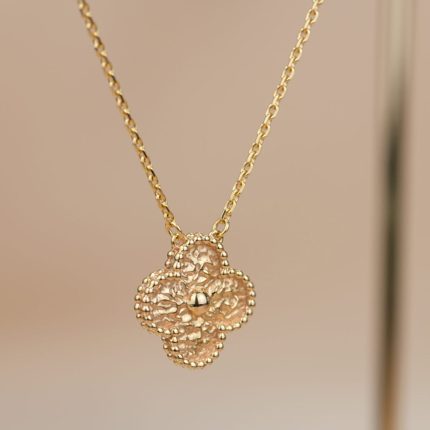 [ROSE]CLOVER 15MM  BRONZING NECKLACE