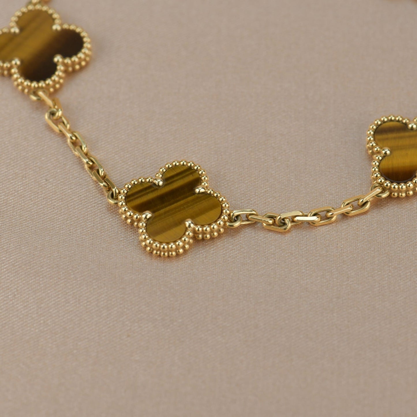 [ROSE]CLOVER  5 MOTIFS TIGER EYE BRACELET