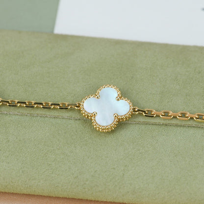 [ROSE]CLOVER  5 MOTIF WHITE MOP BRACELET