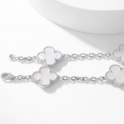 [ROSE]CLOVER 10 MOTIFS WHITE MOTHER OF PEARL NECKLACE