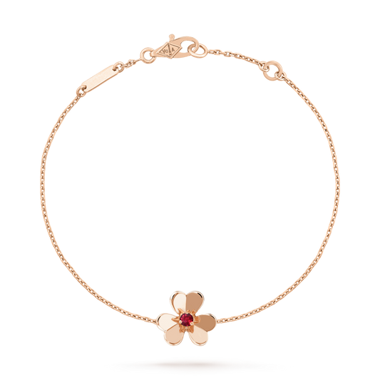 [ROSE]FRIVOLE GOLD FLOWER PINK MALACHITE BRACELET