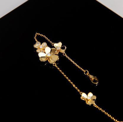 [Meteor Jewellery] 5 Flower Gold Flower Diamond Bracelet