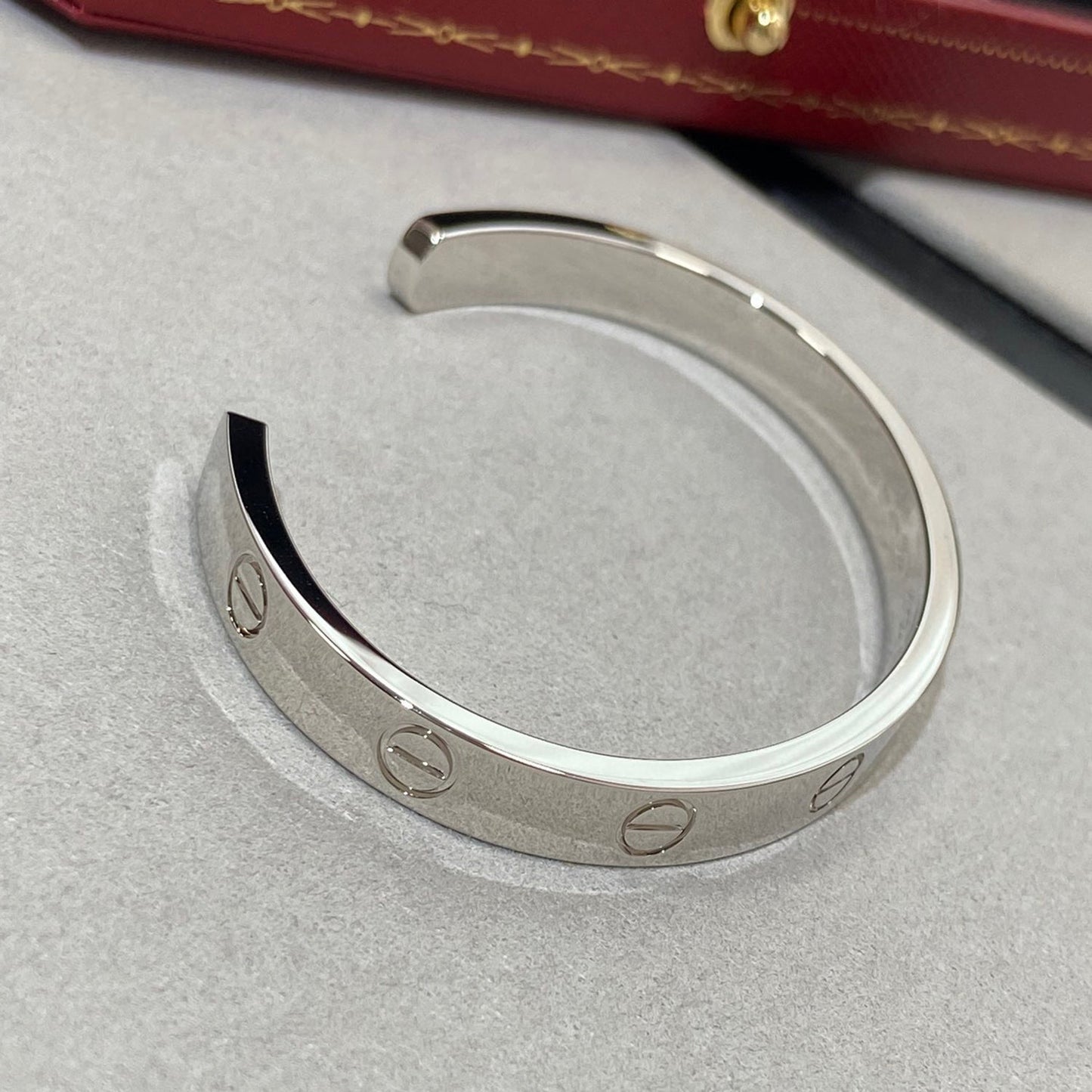 [ROSE]LOVE BRACELET 6.1MM 1 DIAMOND OPEN CUFF