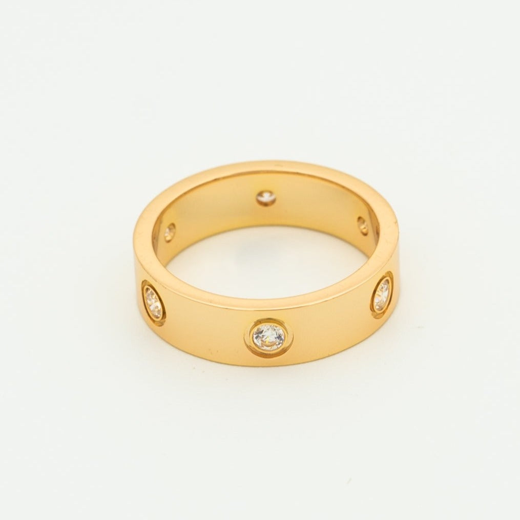 [ROSE]LOVE RING 5.5MM 6 DIAMONDS PINK GOLD