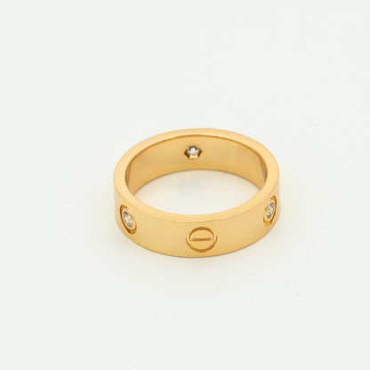 [ROSE]LOVE RING 5.5MM 3 DIAMONDS PINK GOLD