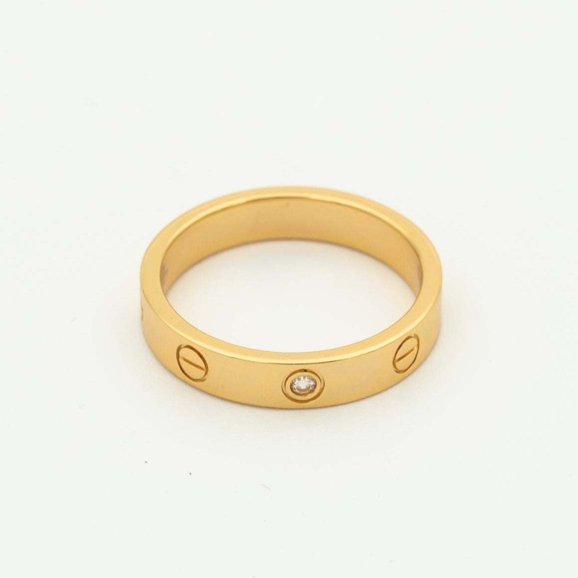 [ROSE]LOVE RING 4MM 1 DIAMOND PINK GOLD