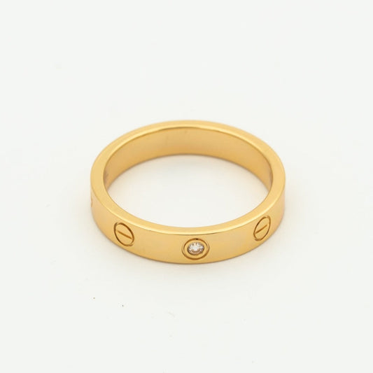 [ROSE]LOVE RING 4MM 1 DIAMOND PINK GOLD