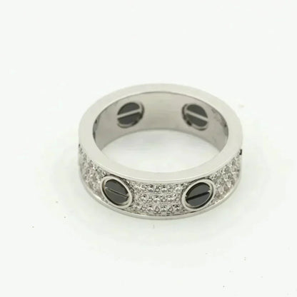 [ROSE]LOVE RING 5.5MM DIAMONDS PAVED CERAMIC