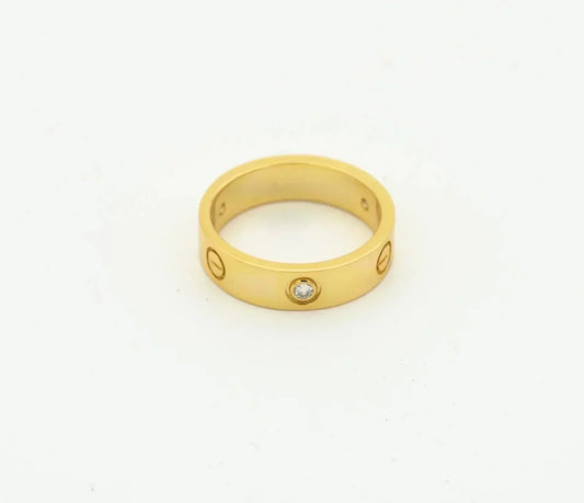 [ROSE]LOVE RING 4MM 1 DIAMOND GOLD