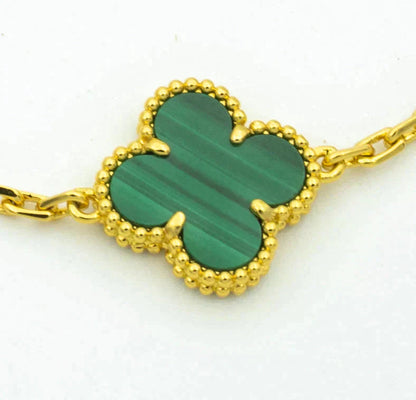 [ROSE]CLOVER  5 MOTIF MALACHITE DIAMOND BRACELET