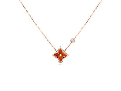 [Rose Jewels]STAR NECKLACE PINK GOLD 1 DIAMOND