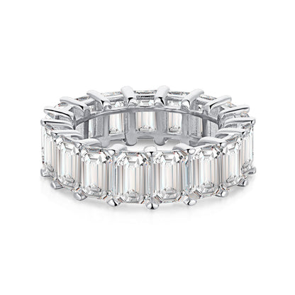 [Rose Jewels]0.75 Carat Elegant Emerald Cut Tennis Ring