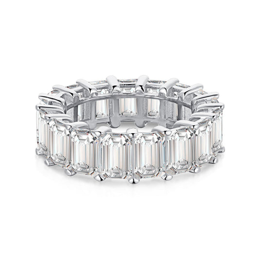 [Rose Jewels]0.75 Carat Elegant Emerald Cut Tennis Ring