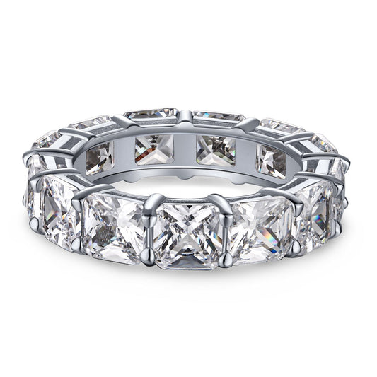 [Rose Jewels]Elegant Princess Cut Tennis Ring