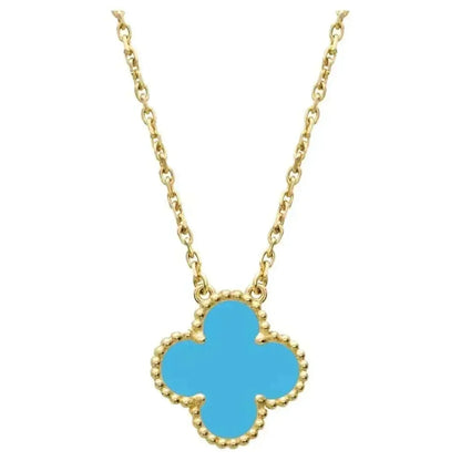 [ROSE]CLOVER 15MM VINTAGE TURQUOISE NECKLACE