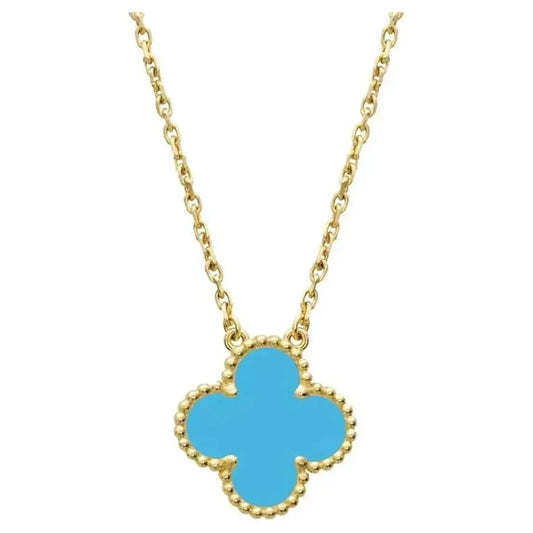 [ROSE]CLOVER 15MM VINTAGE TURQUOISE NECKLACE