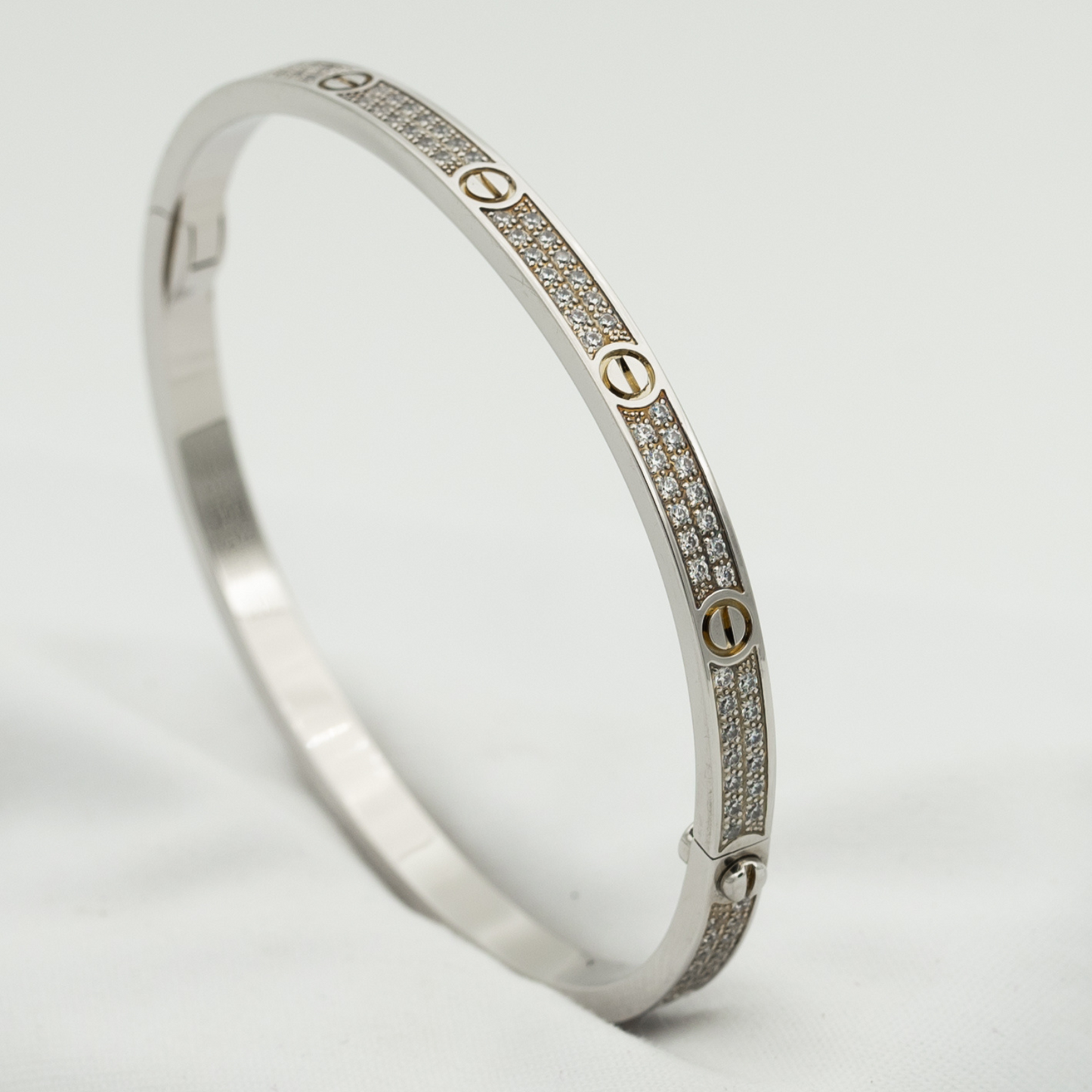 [ROSE]LOVE BRACELET 3.65MM DIAMOND-PAVED SILVER