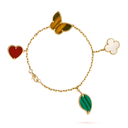 [ROSE]LUCKY SPRING 5 MOTIF GOLD BRACELET