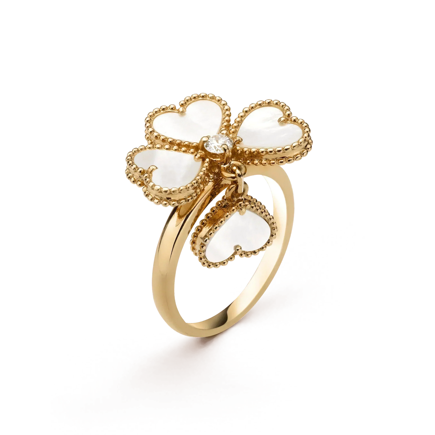 [ROSE]SWEET CLOVER WHITE MOP RING