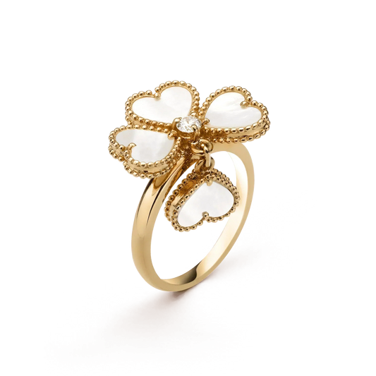 [ROSE]SWEET CLOVER WHITE MOP RING