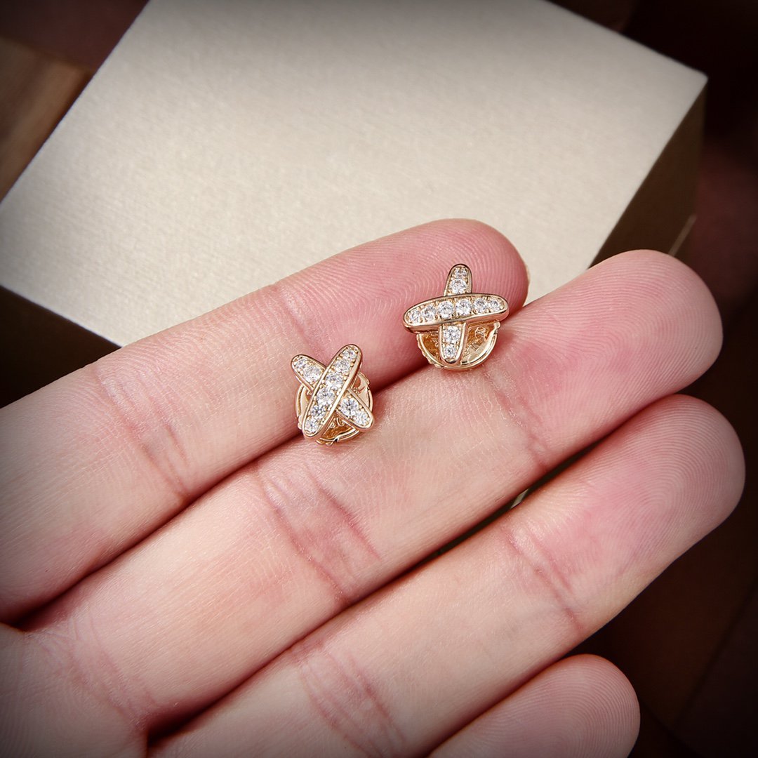 [Rose Jewels]JEUX DE GOLD DIAMOND EARRINGS