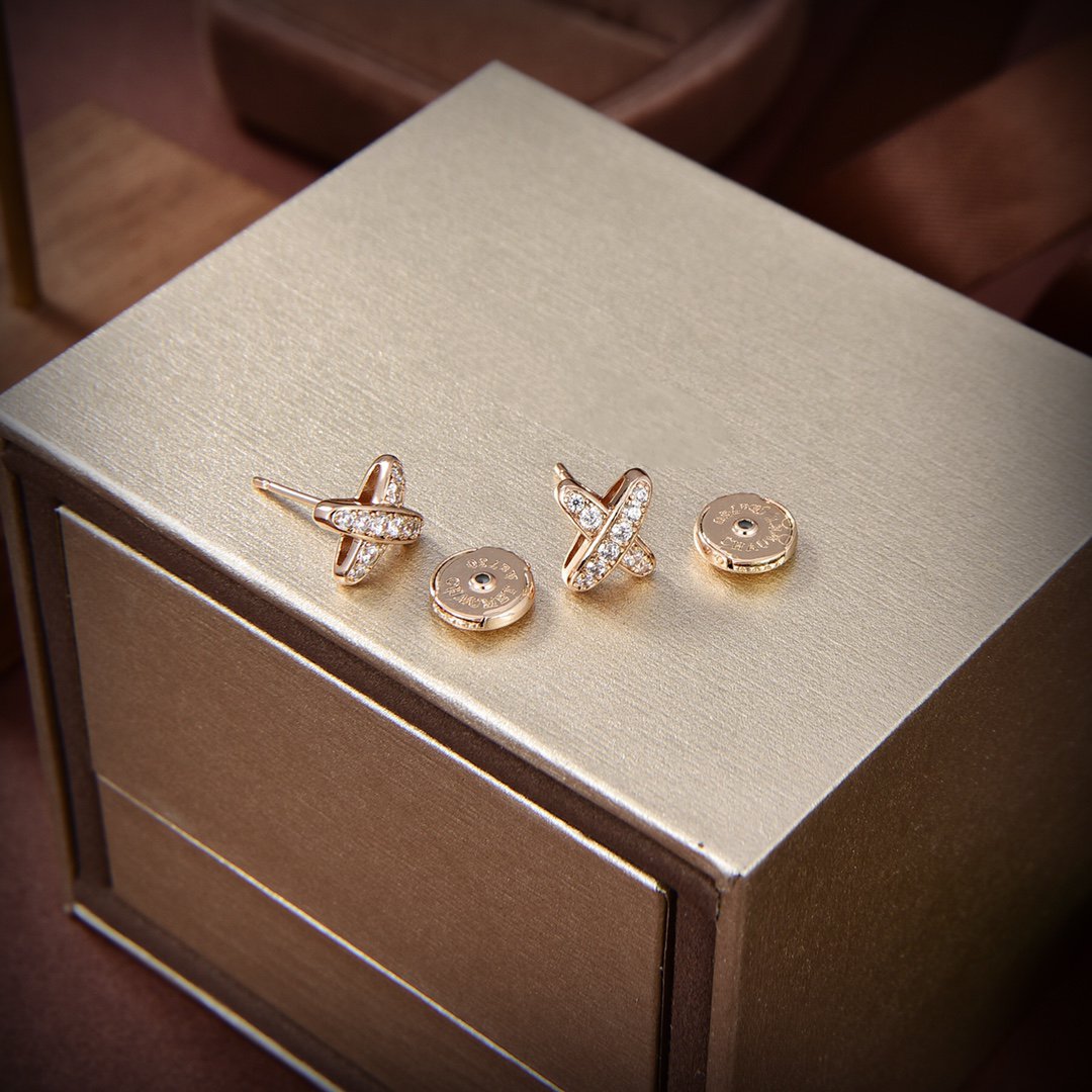 [Rose Jewels]JEUX DE GOLD DIAMOND EARRINGS