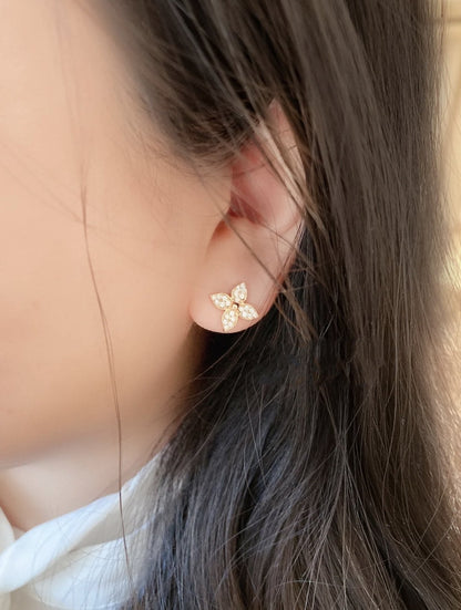 [Rose Jewels] STERNENBLÜTEN-OHRSTECKER ROTGOLD DIAMANTEN