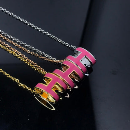 [Rose Jewels]H NECKLACE PINK