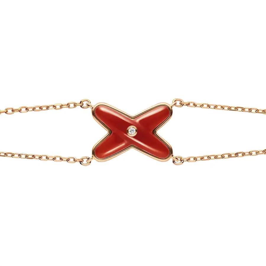 [Rose Jewels]JEUX BRACELET CARNELIAN PINK GOLD 1 DIAMOND