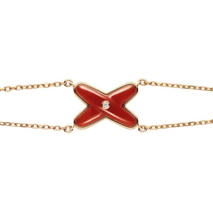 [Rose Jewels]JEUX BRACELET CARNELIAN PINK GOLD 1 DIAMOND