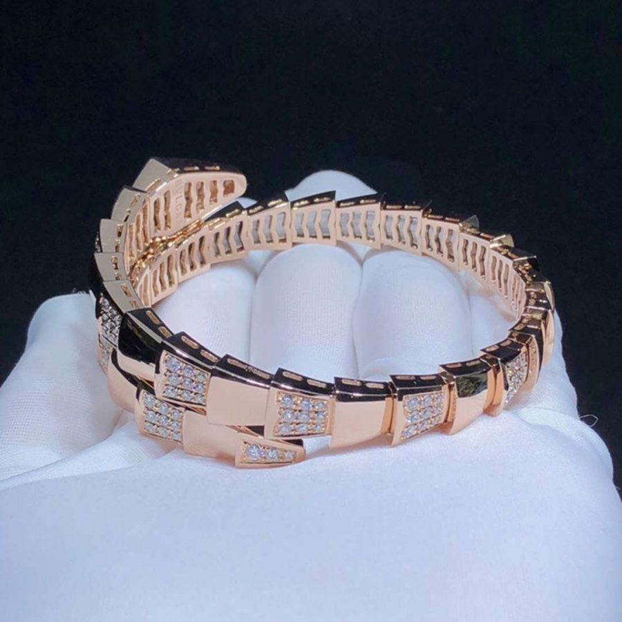 [Rose Jewels]SERPENTI WIDE BRACELET PINK GOLD DIAMOND