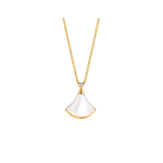 [Rose Jewels]DREAM NECKLACE WHITE MOP GOLD 1 DIAMOND