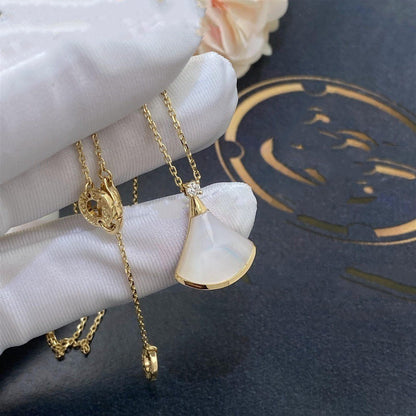 [Rose Jewels]DREAM NECKLACE WHITE MOP GOLD 1 DIAMOND