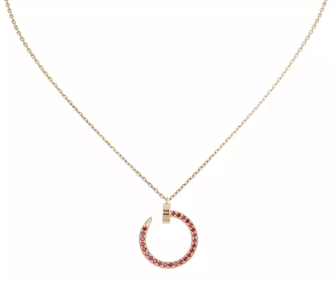 [ROSE]JUSTE NECKLACE GOLD RED DIAMONDS