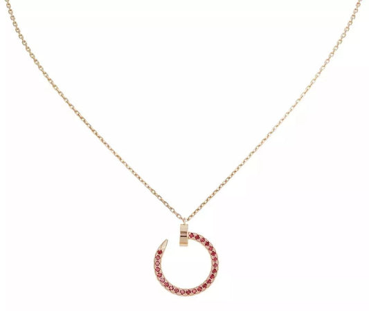 [ROSE]JUSTE NECKLACE GOLD RED DIAMONDS