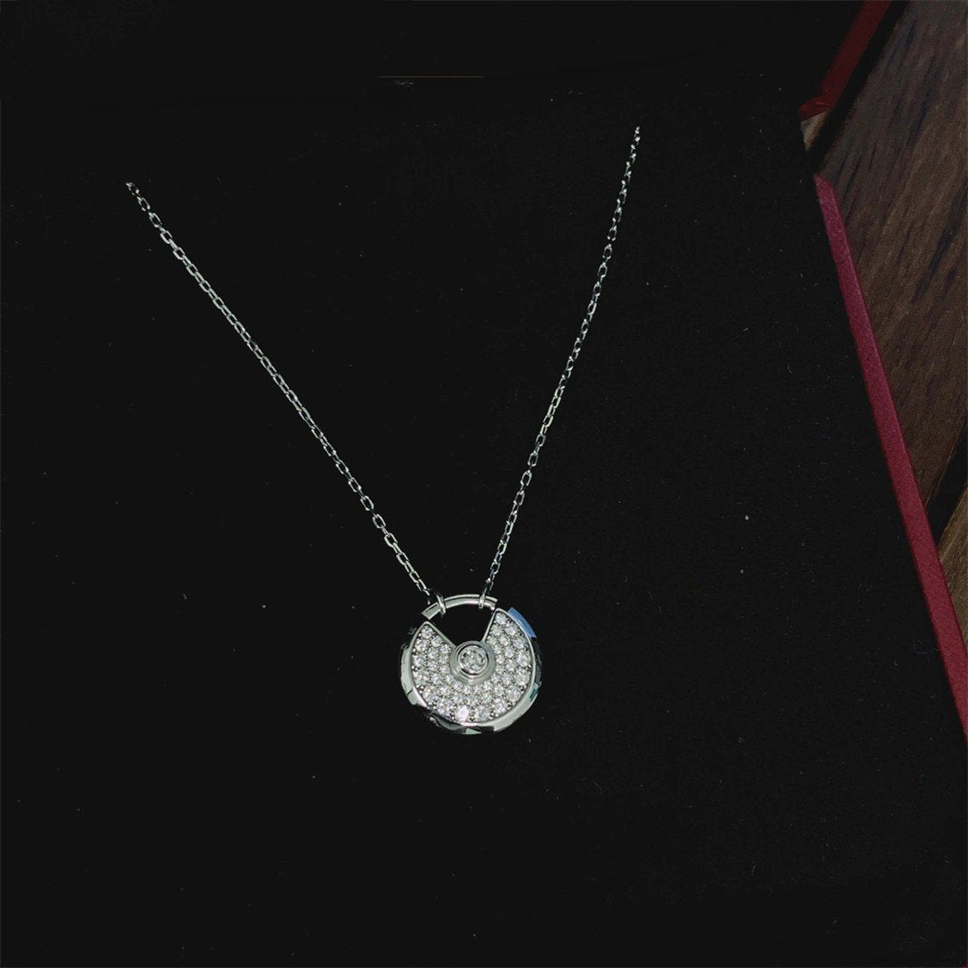 [ROSE]AMULETTE SILVER FULL DIAMOND NECKLACE