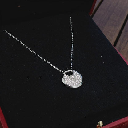 [ROSE]AMULETTE SILVER FULL DIAMOND NECKLACE