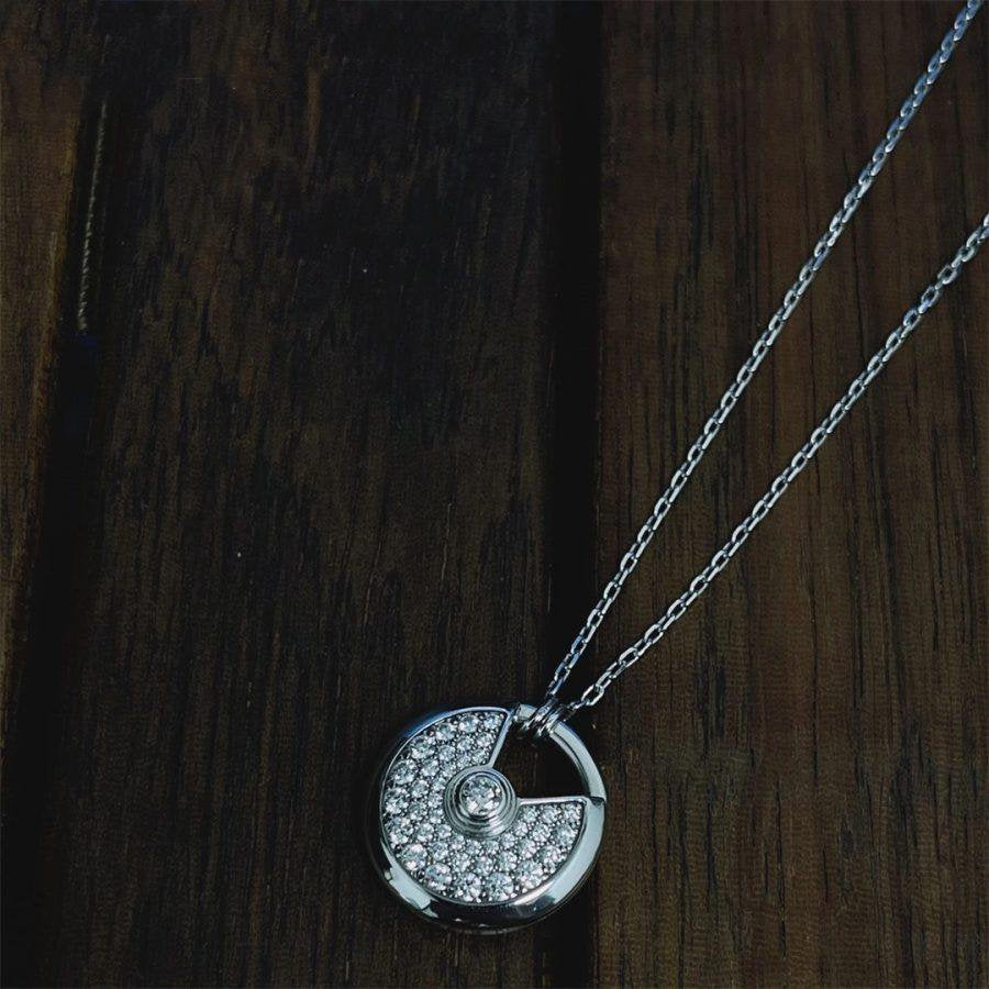 [ROSE]AMULETTE SILVER FULL DIAMOND NECKLACE