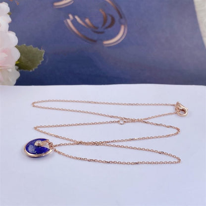 [ROSE]AMULETTE ROSE GOLD AGATE NECKLACE