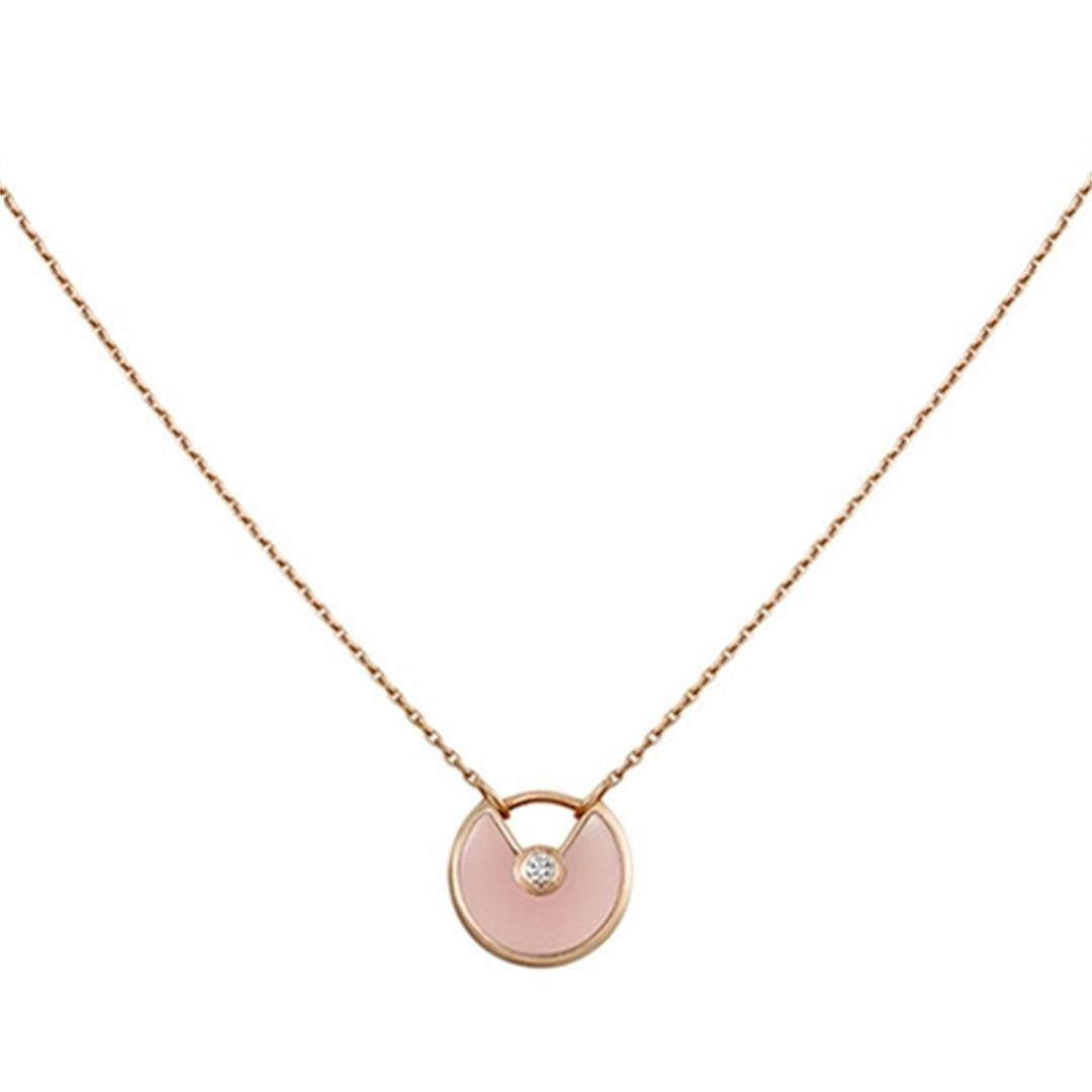 [ROSE]AMULETTE ROSE GOLD PINK MOP NECKLACE