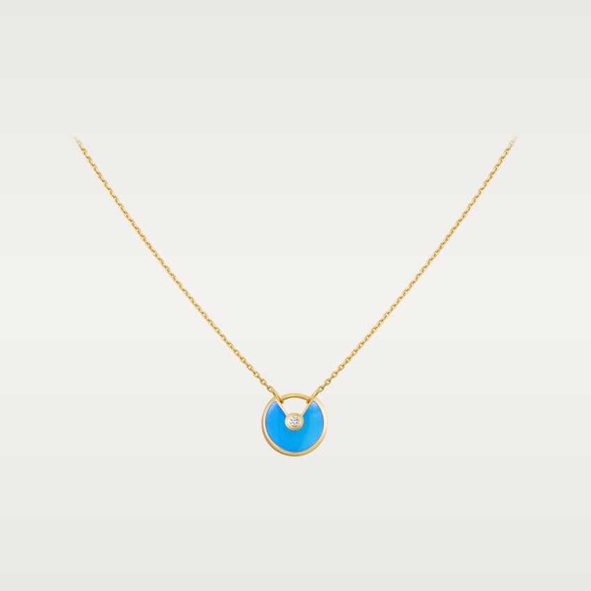 [ROSE]AMULETTE GOLD TURQUOISE NECKLACE