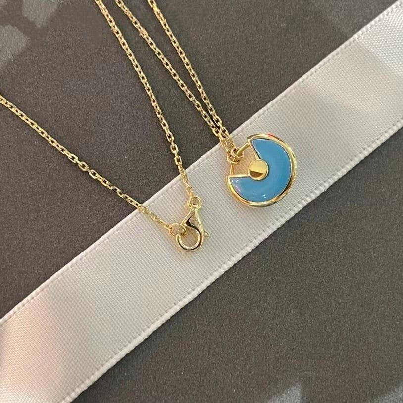 [ROSE]AMULETTE GOLD TURQUOISE NECKLACE