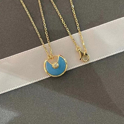 [ROSE]AMULETTE GOLD TURQUOISE NECKLACE