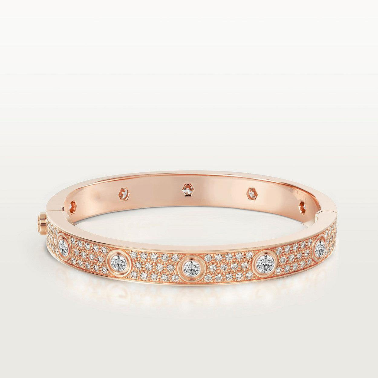 [Rose Jewels]LOVE BRACELET 6.1MM DIAMOND-PAVED 10 BIG DIAMONDS