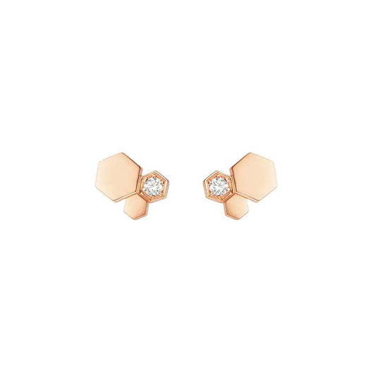 [Rose Jewels]BEE LOVE PINK GOLD DIAMOND EARRINGS