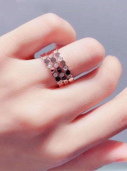 [Rose Jewels] BEE LOVE RING ROSA GOLD DIAMANT