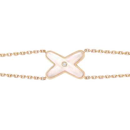 [Rose Jewels]JEUX ARMBAND WEISSES MOP ROSA GOLD 1 DIAMANT