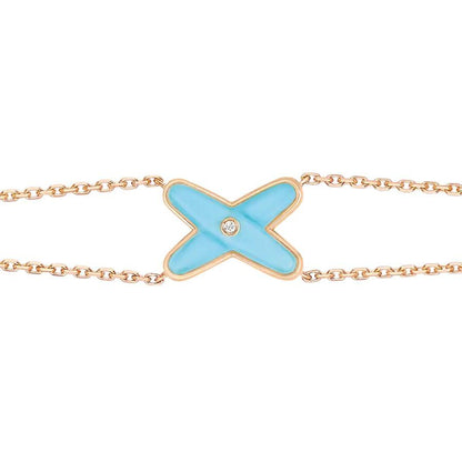 [Rose Jewels]JEUX BRACELET TURQUOISE PINK GOLD 1 DIAMOND