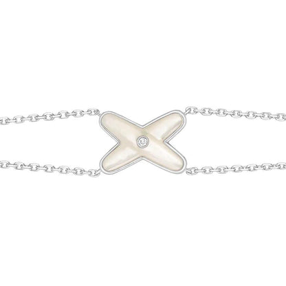 [Rose Jewels]JEUX BRACELET WHITE MOP SILVER 1 DIAMOND